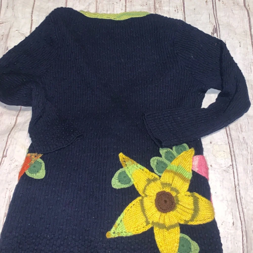 Retro Anthropologie Sparrow earthly delights floral embroidered knit cardi XS - Picture 5 of 5